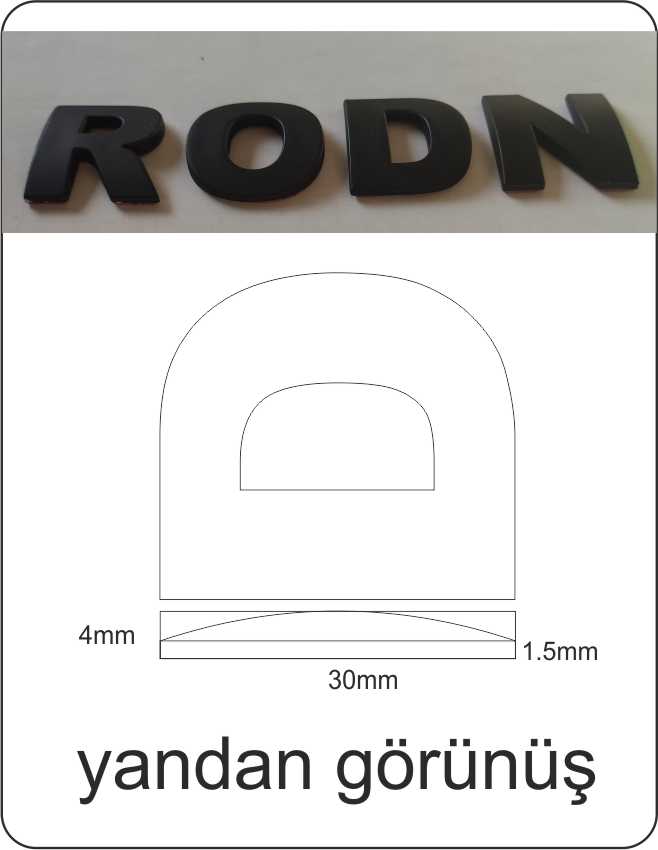  car letters 3cm Black (Curved)