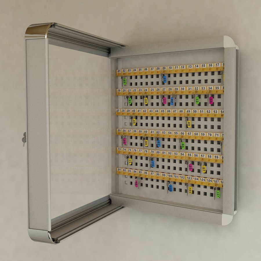 Key Cabinet - 126 Key Holder - Aluminum Body (58x58cm) 5 Years Warranty