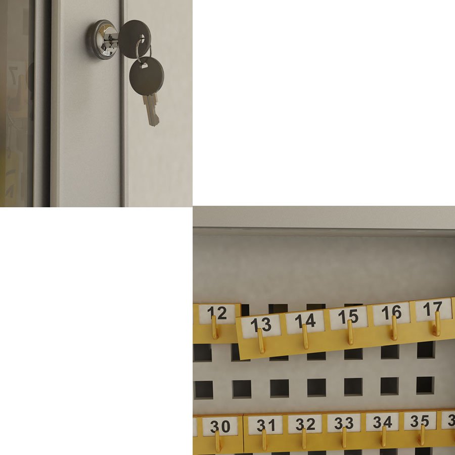 Key Cabinet - 92 Key Holder - Aluminum Body-Double Sided - (40x40cm) 5 Years Warranty