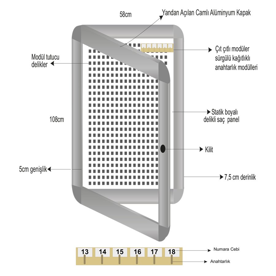 anhdolp7 - Keychain Cabinet - 270 key holder - 58x108cm Aluminum Body Plus 5 Years Warranty