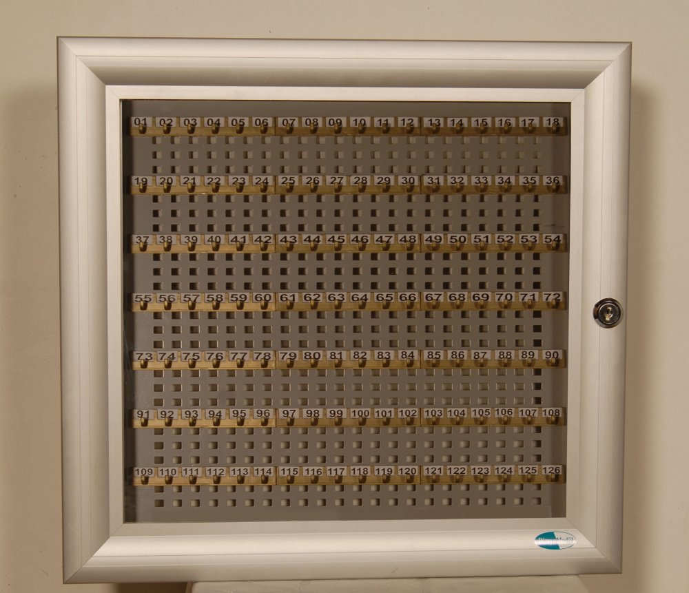 Keychain Cabinet -126 key holders - (58x58cm) -Aluminum Body Plus 5 Years Warranty