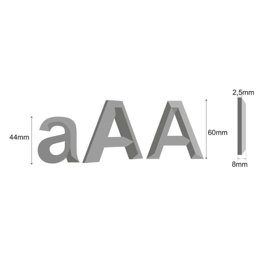 Chrome Letters & Numbers - Shiny (6cm)