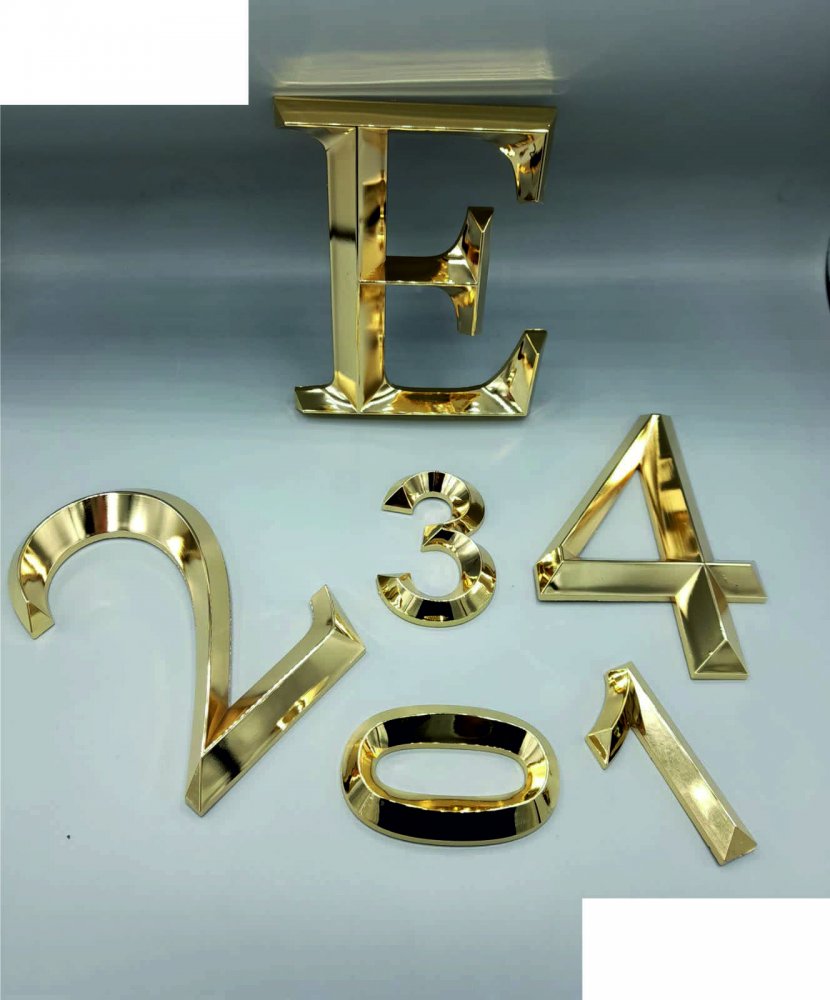 Letters and Numbers (3D) Gold Plated (15cm)
