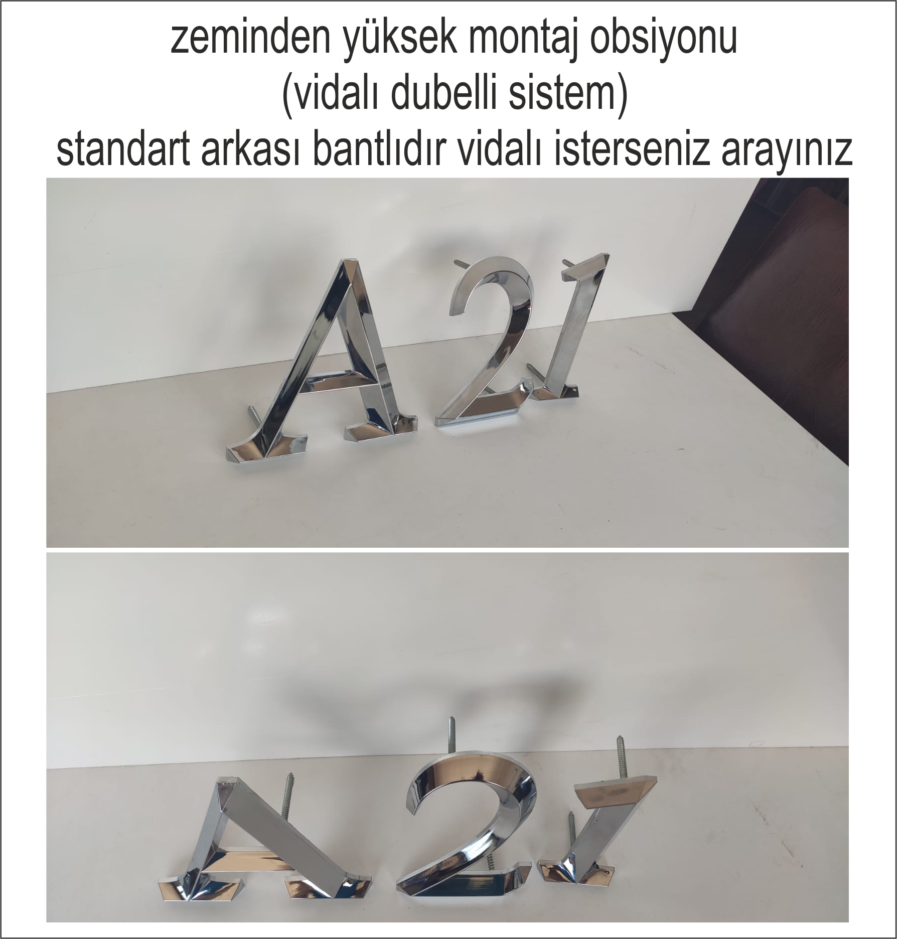 Harf ve Rakamlar (3D) Altın Kaplama (15cm)