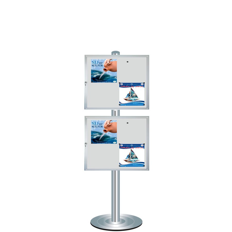  Notice Board - Standing - Magnetic Holder - 46x56cm - Double Panel - Standard Series