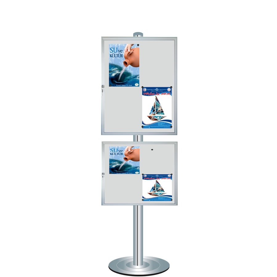  Notice Board - Standing - Magnetic Holder - 56x76cm - 46x56cm-Double Notice Board - Standard Series