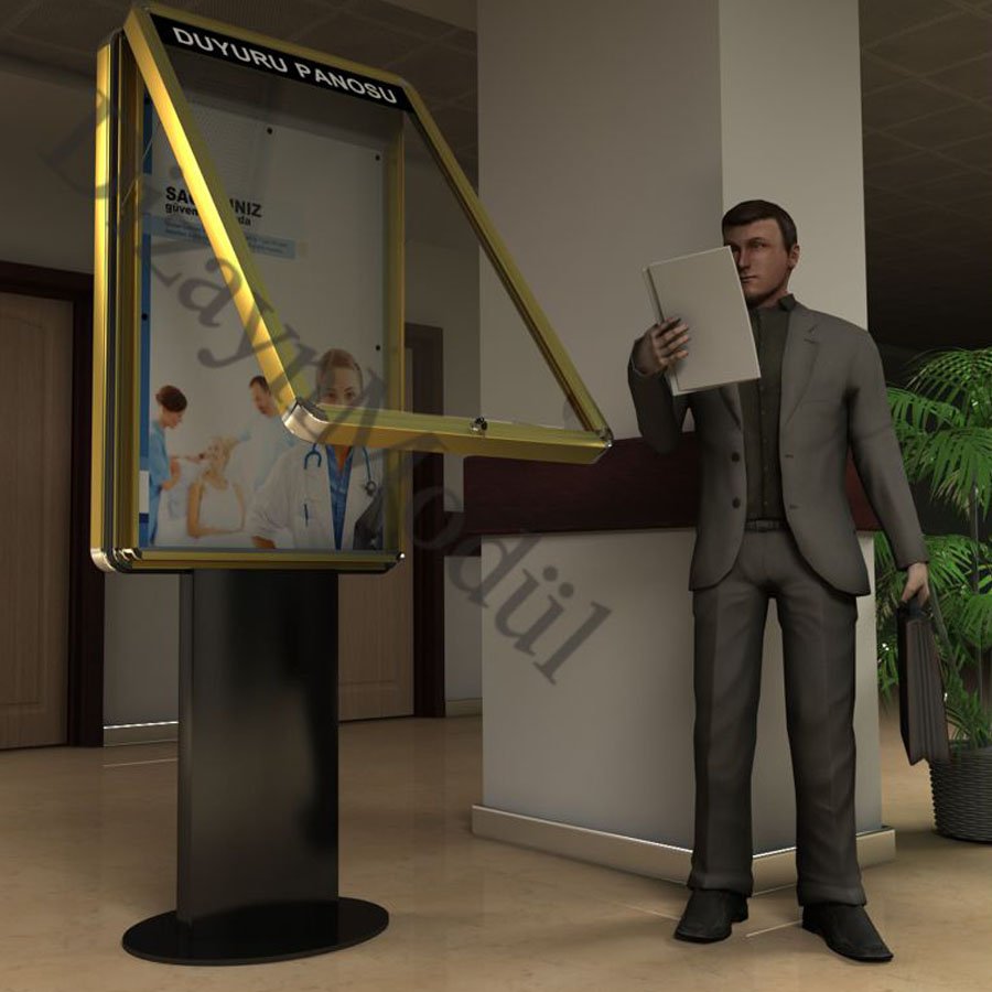 İlan Panosu - Gövdeden Ayaklı - (81x121cm) - Plus Seri