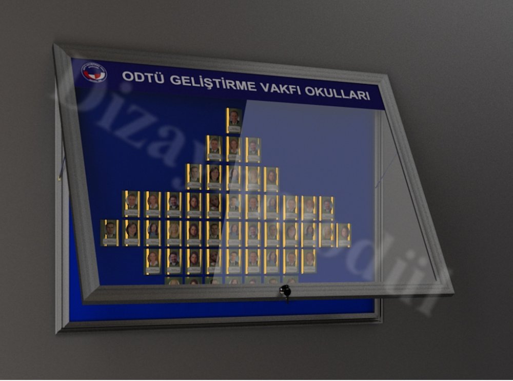 Apartman İlan Panosu - Çuha Zeminli - (46x56cm) - 3 A4 - Standart Seri