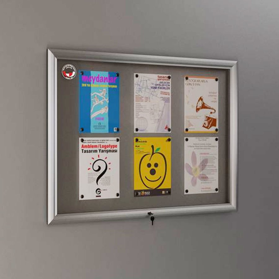 İlan Panosu - Manyetik Tutuculu - (46x56cm) - 3 A4 - Standart Seri