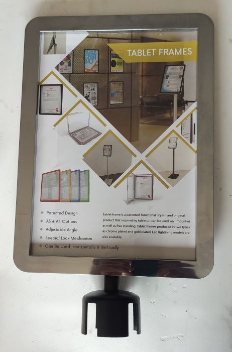 Krom Kaplama bariyer üstü A4 çift taraflı yönlendirme