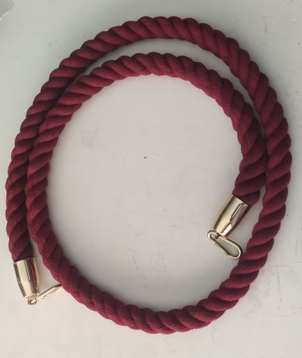 Bariyer Kordonu - Halat - Kancalı - 200cm - Kırmızı