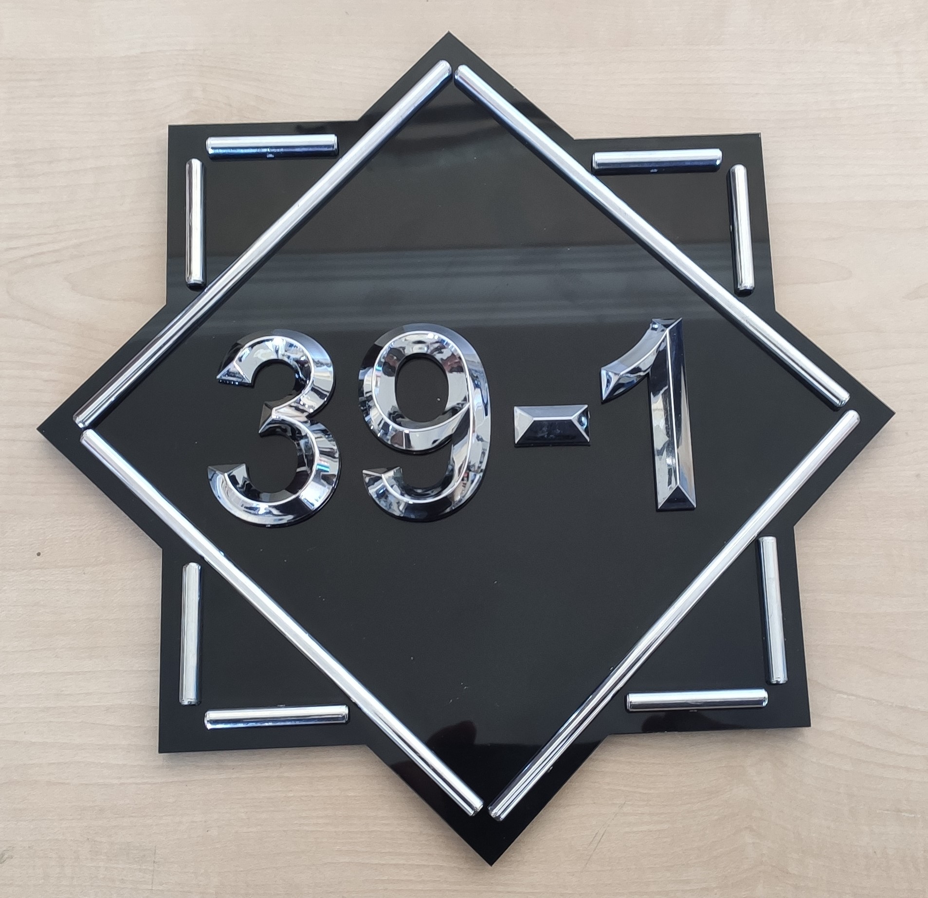 Kapı Numarası Altın Kaplama Model 14 (3D)
