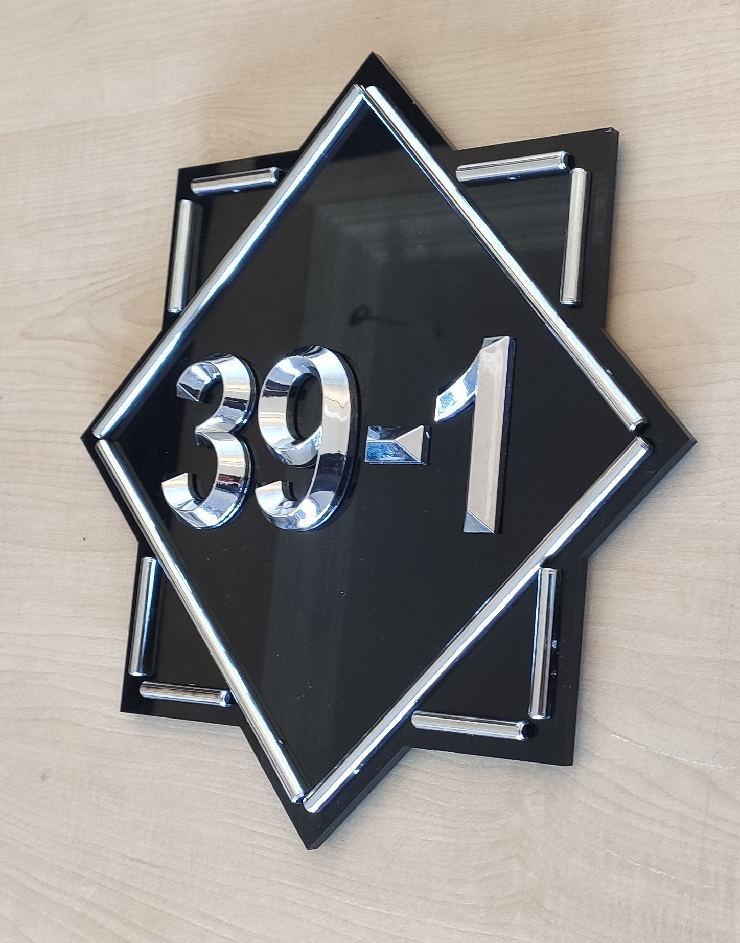 Kapı Numarası Altın Kaplama Model 14 (3D)