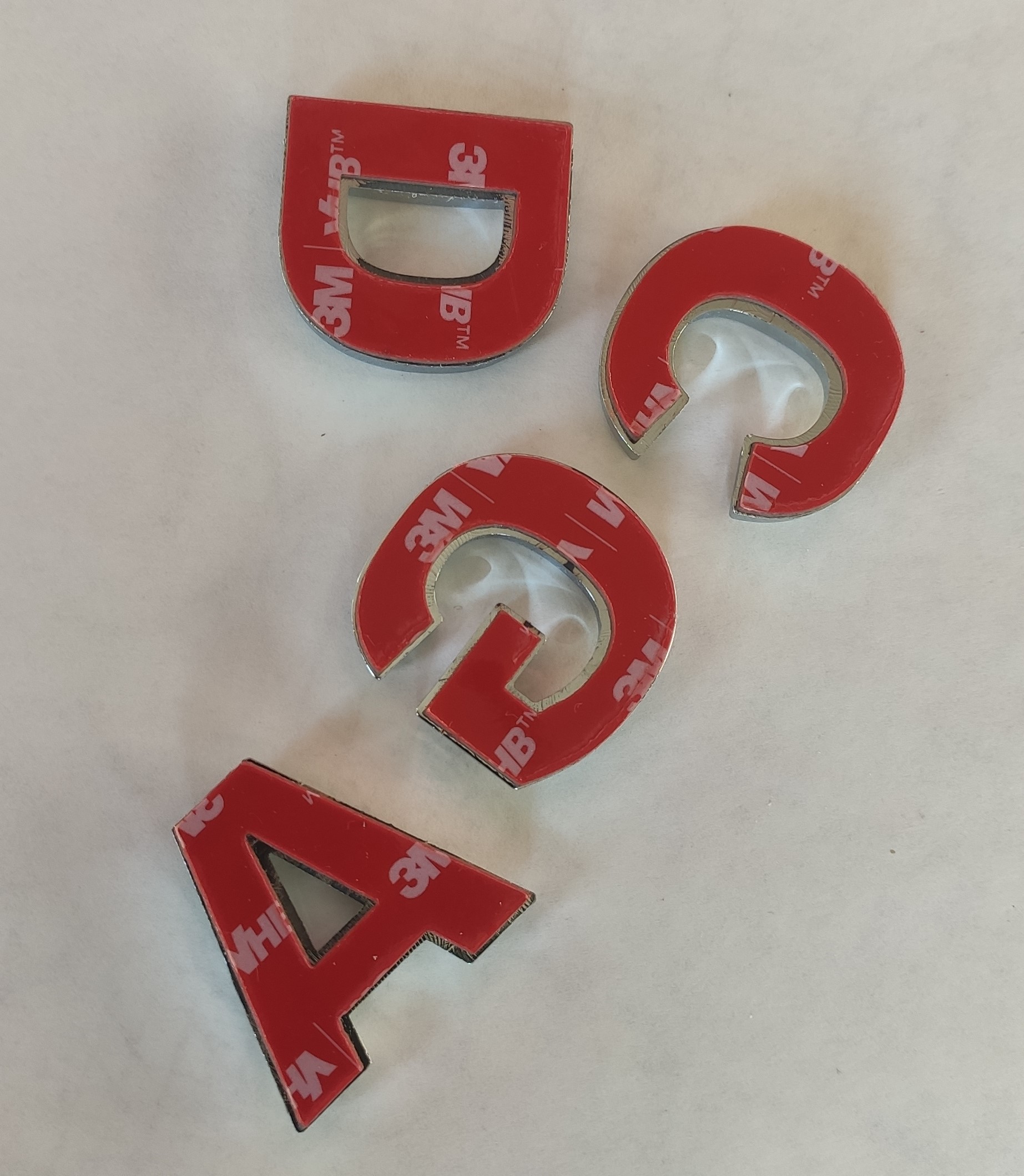 3cm curved letter&number chrome