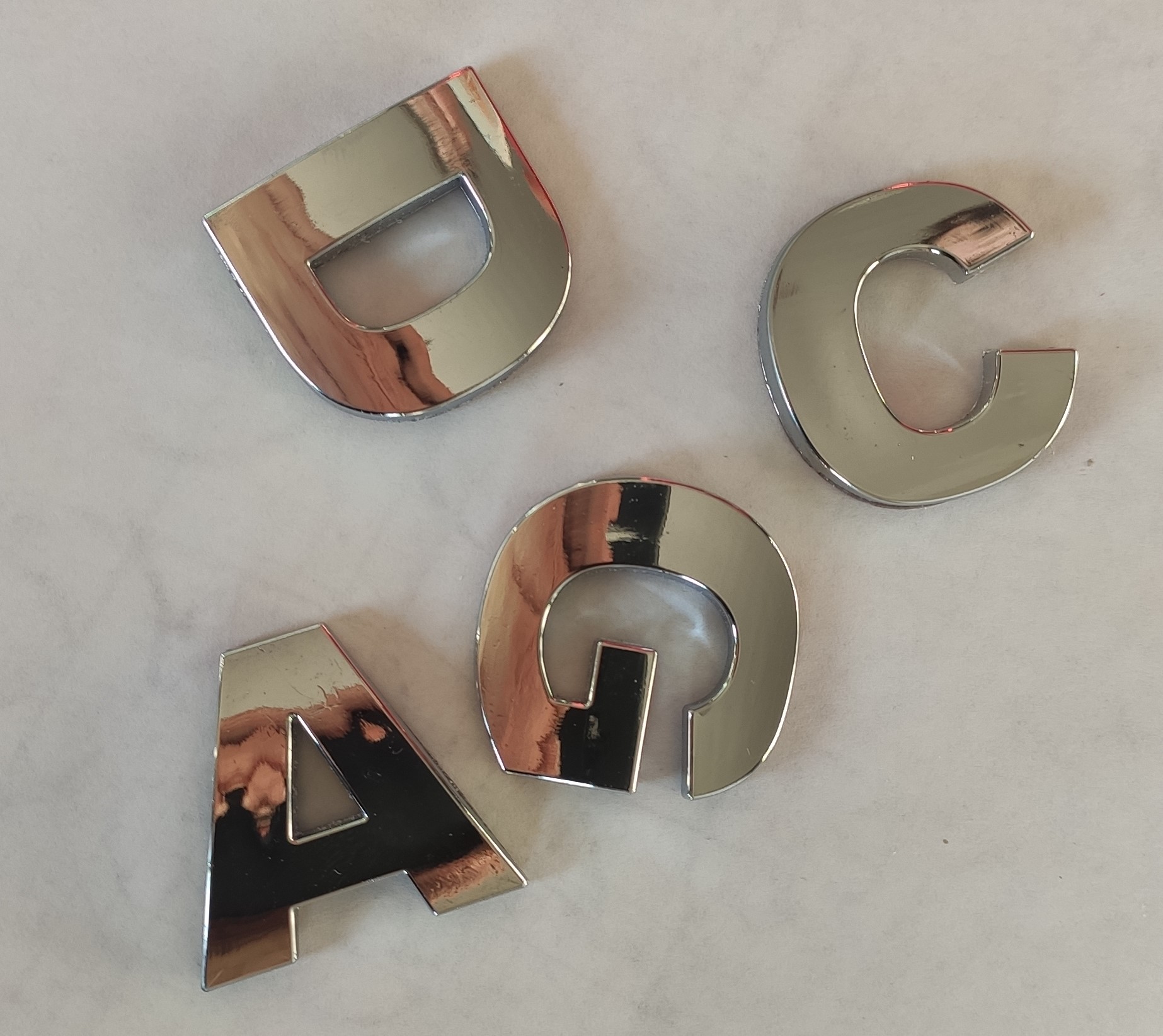 3cm curved letter&number chrome