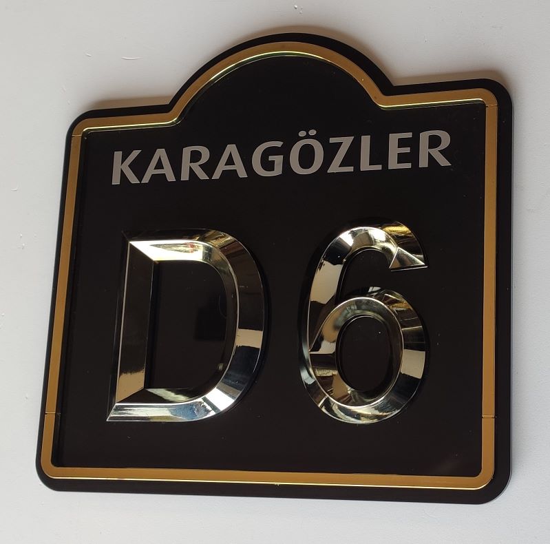 Kapı Numarası Altın Kaplama Model 02 (3D)