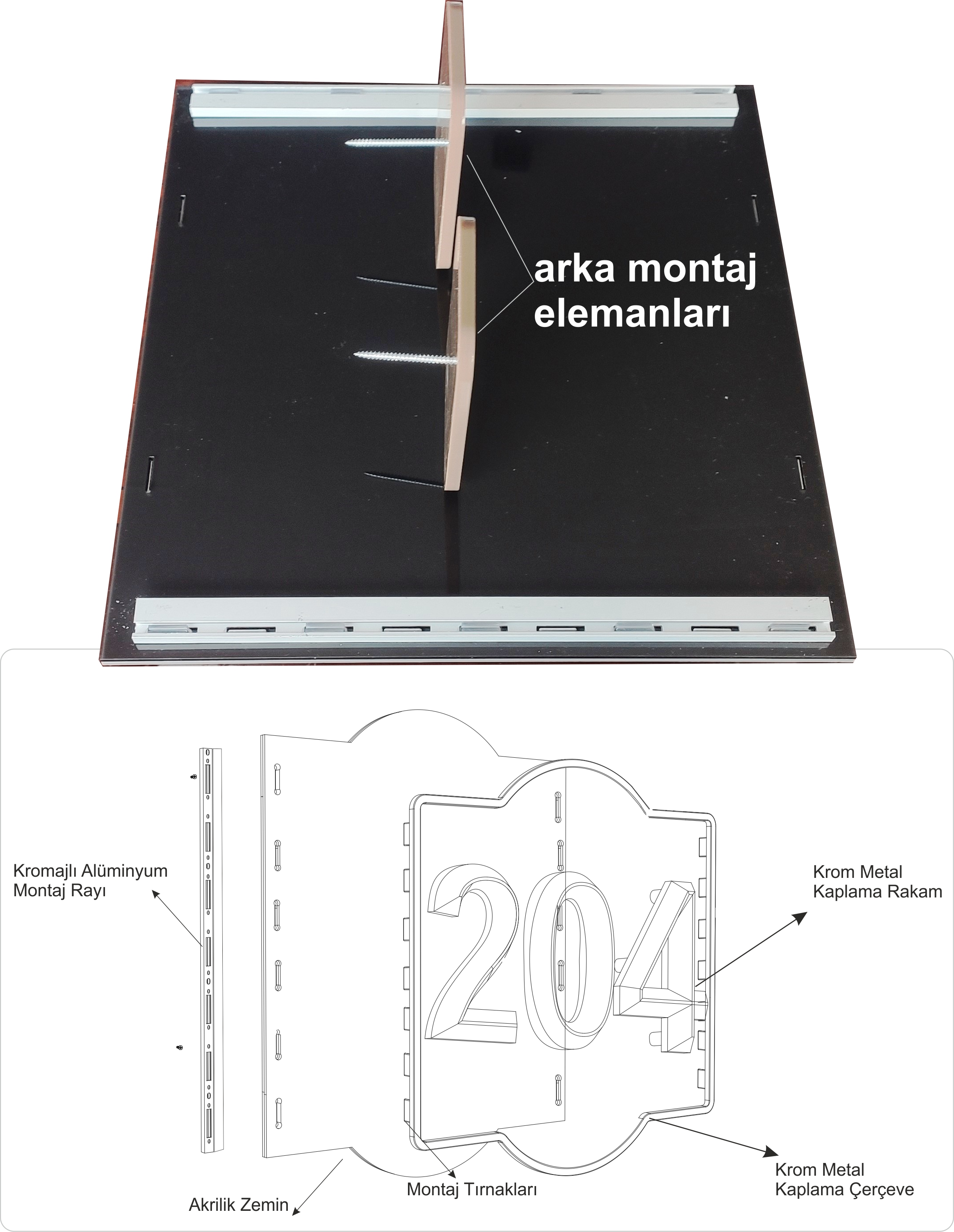 Kapı Numarası - Krom Model 15