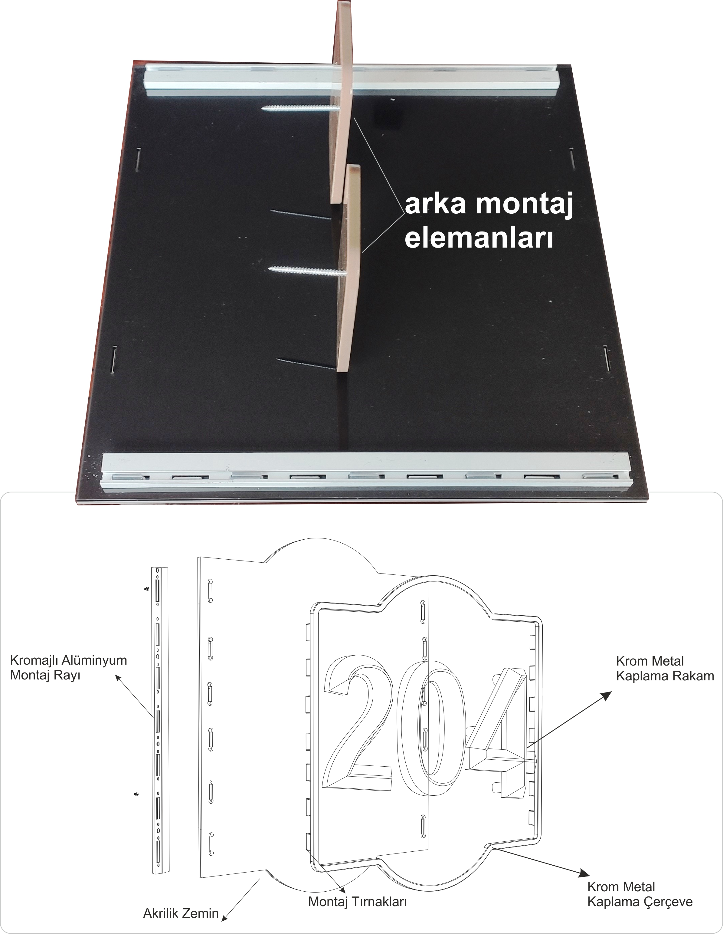 Kapı Numarası Krom Model 15 (3D)