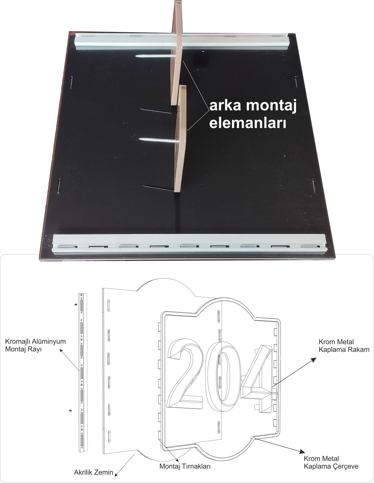 Kapı Numarası - Krom Model 13