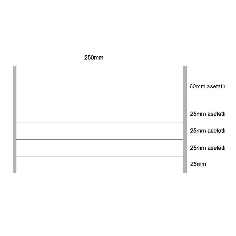 Kapı Tabelası - Asetatlı Kapı İsimliği - 25cm eninde - 6cm Asetat Alanlı - 3 İsimlikli