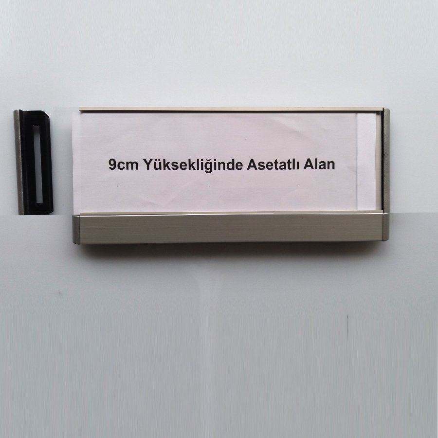 Kapı Tabelası - Asetatlı Kapı İsimliği - 20cm eninde - 9cm Asetat Alanlı