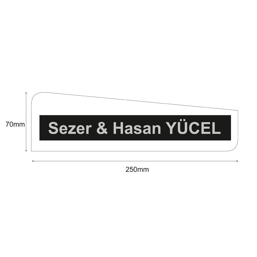 Kapı İsimliği (Kabartma Harfli) - 14mm Krom Harf - Model 03