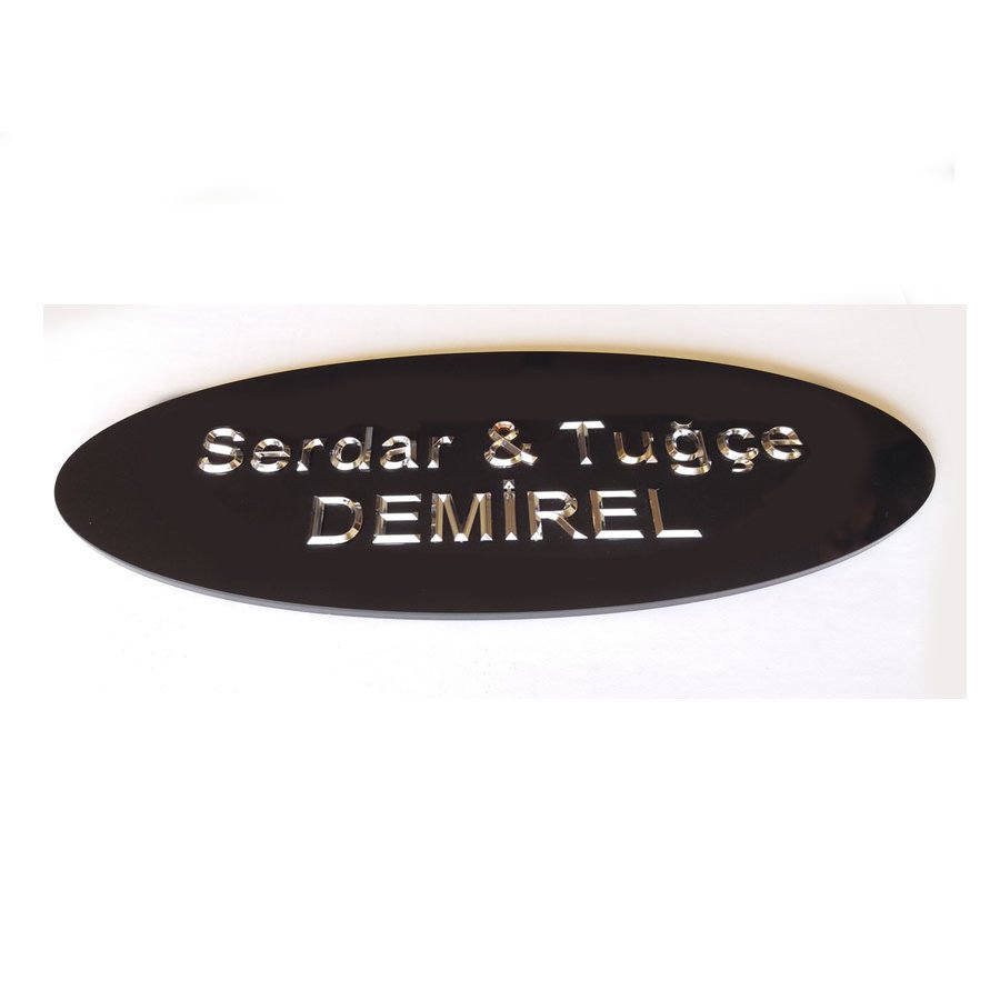Kapı İsimliği (Kabartma Harfli) - Krom - 14mm Krom Harf