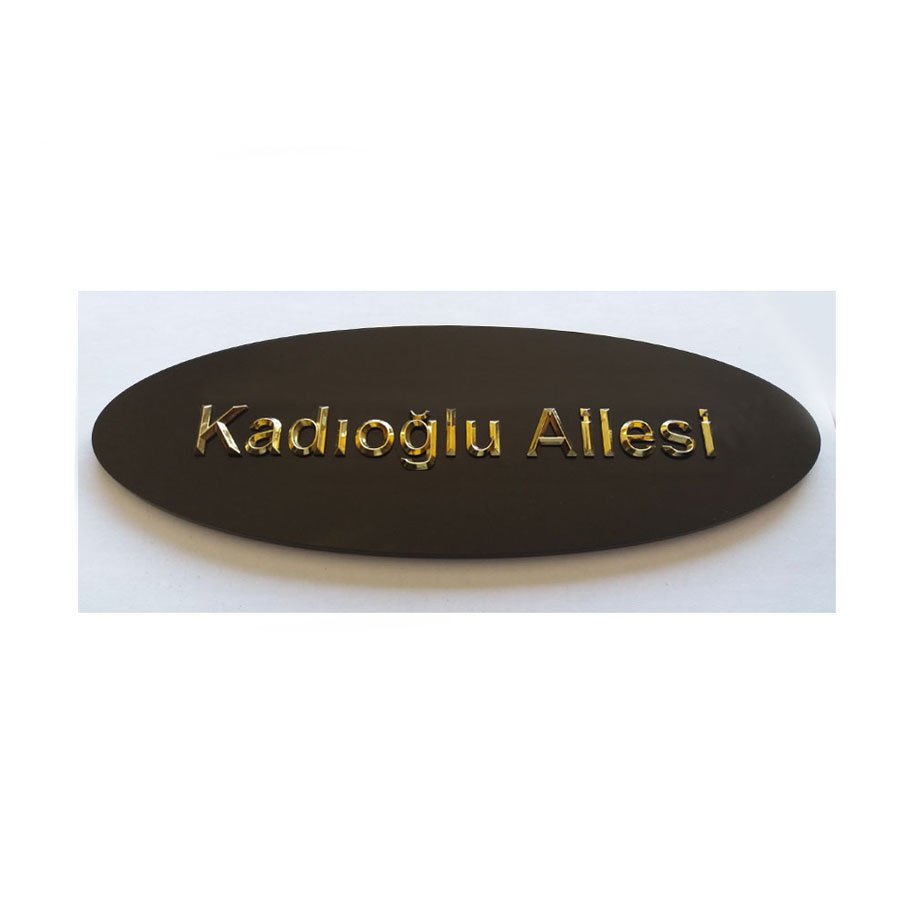 Kapı İsimliği (Kabartma Harfli)- Krom (Altın Rengi) - 14mm Krom Harf