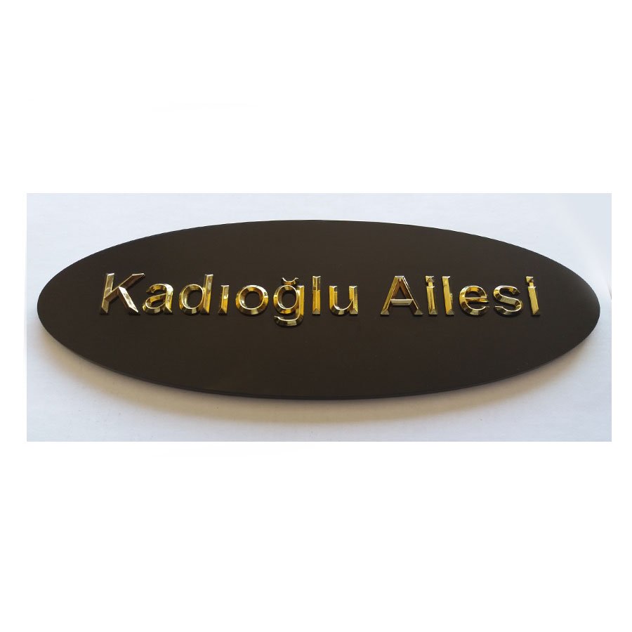 Kapı İsimliği (Kabartma Harfli)- Krom (Altın Rengi) - 20mm Krom Harf