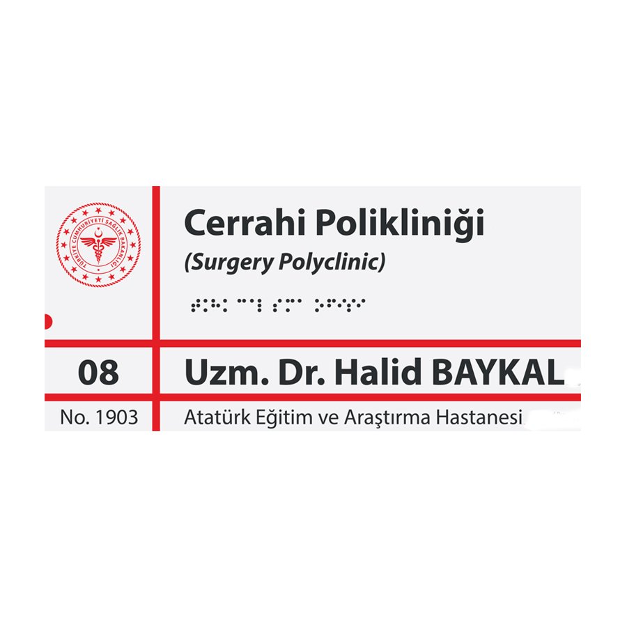 Hastane Kapı Tabelası