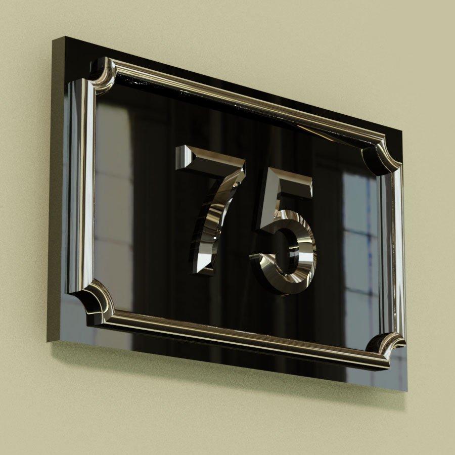 Kapı Numarası Krom Model 13 (3D)