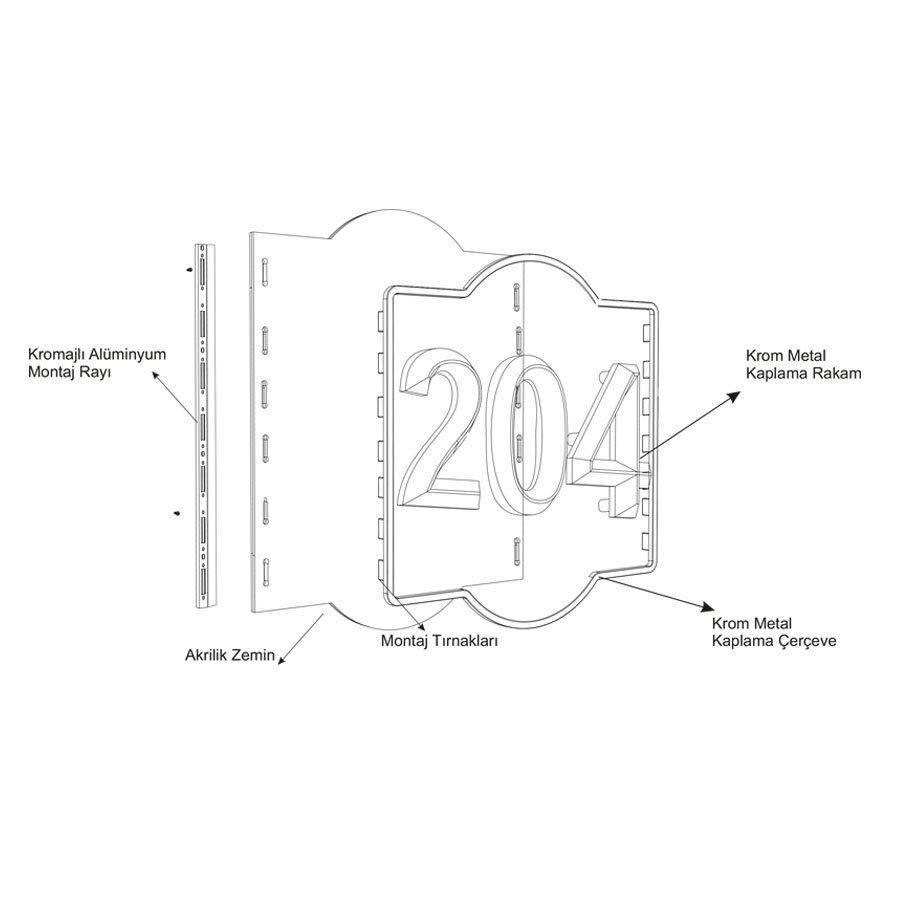 Door Number - Chrome Model 15