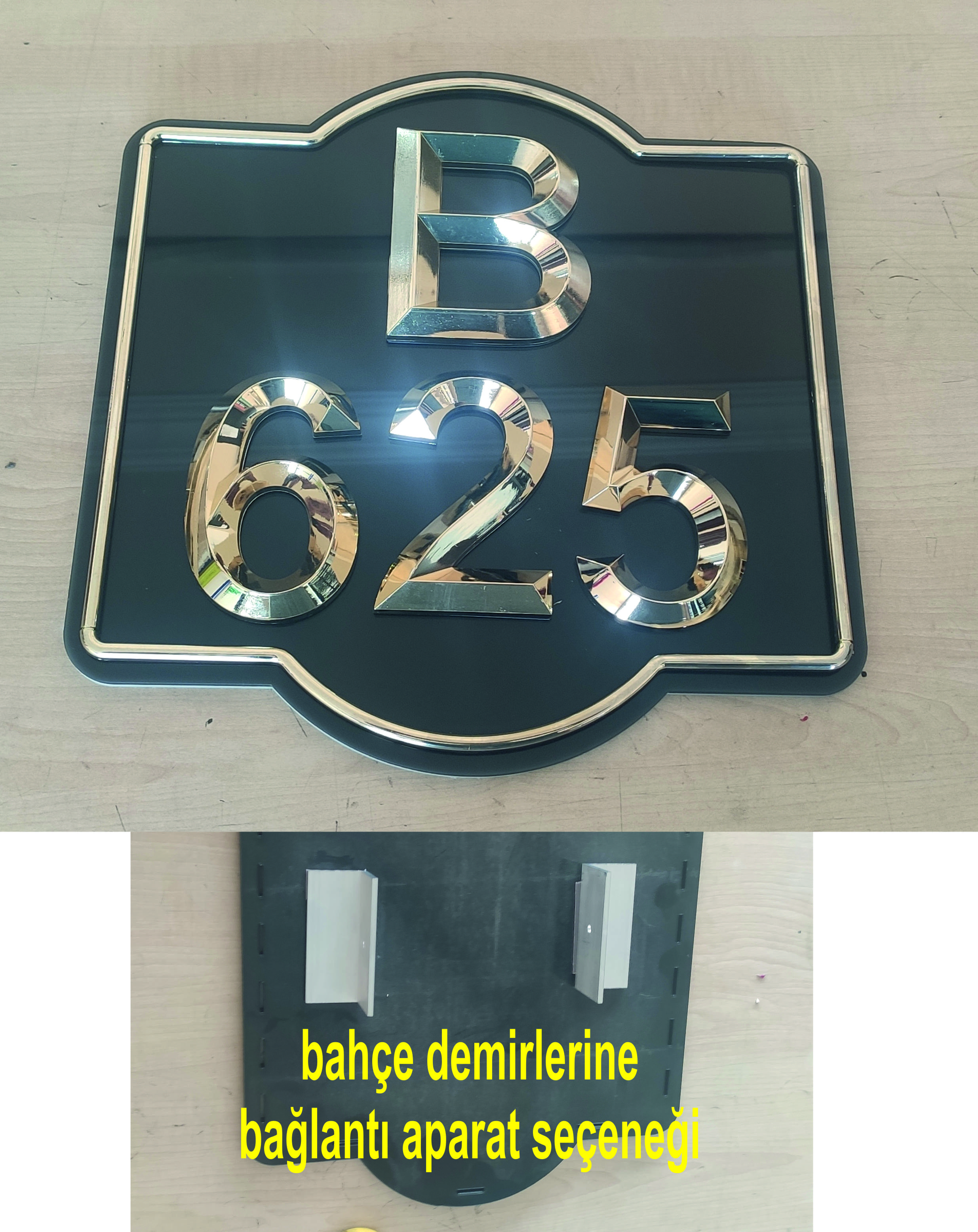 Kapı Numarası Altın Kaplama Model 16 (3D)