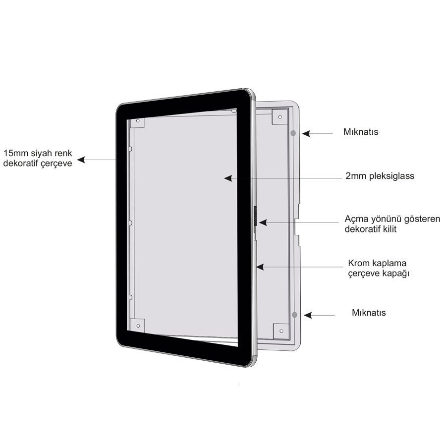 Krom Çerçeve (Kaplama) - A5 - Tablet Bilgisayar Görünümlü