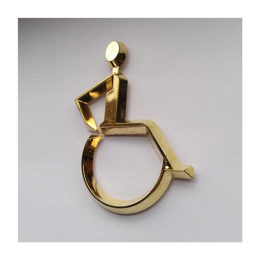 Piktogram - Engelli (3D) 8cm Altın Rengi