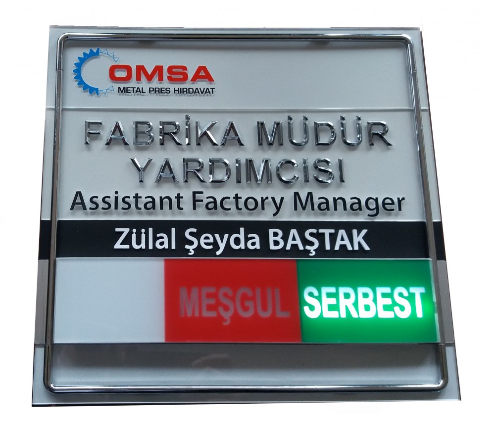 Serbest Meşgul Panosu - Serbest Meşgul Kapı İsimliği