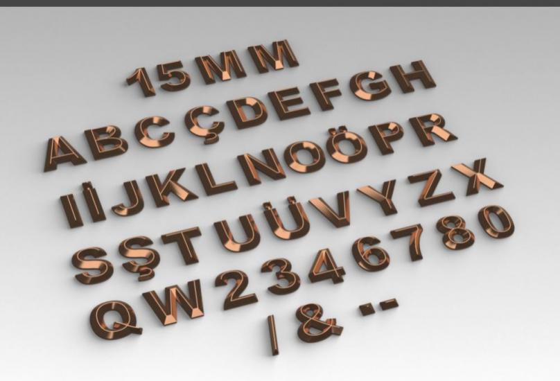 araba harfleri (3D) 2cm (bronz )
