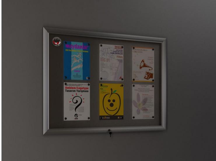 İlan Panosu - Manyetik Tutuculu - (81x106cm) - 13 A4 - Standart Seri