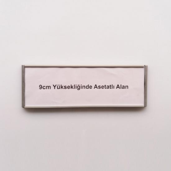 Kapı Tabelası - Asetatlı Kapı İsimliği - 30cm eninde - 9cm Asetat Alanlı