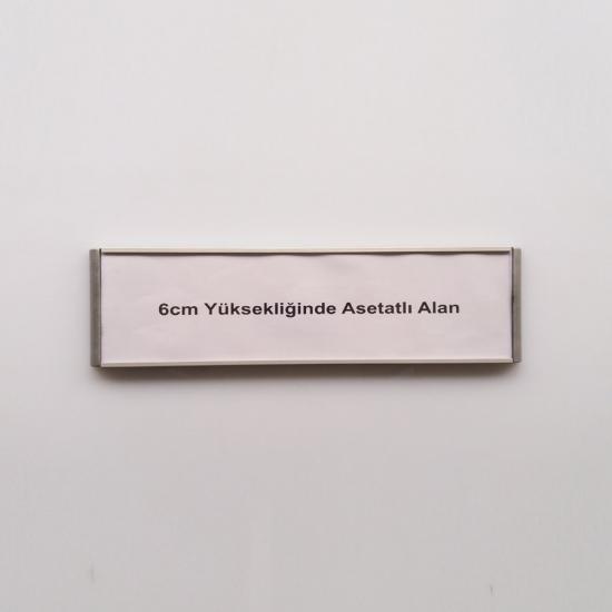 Kapı Tabelası - Asetatlı Kapı İsimliği - 20cm eninde - 6cm Asetat Alanlı