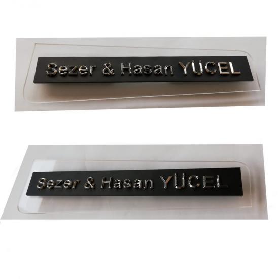 Kapı İsimliği (Kabartma Harfli) - 14mm Krom Harf - Model 03