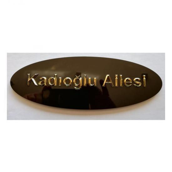 Kapı İsimliği (Kabartma Harfli)- Krom (Altın Rengi) - 20mm Krom Harf