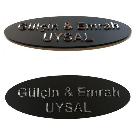 Kapı İsimliği (Kabartma Harfli)- Krom - 20mm Krom Harf