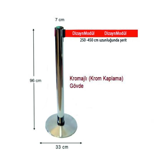 Şerit Bariyer - Kromajlı - Ayaklı 